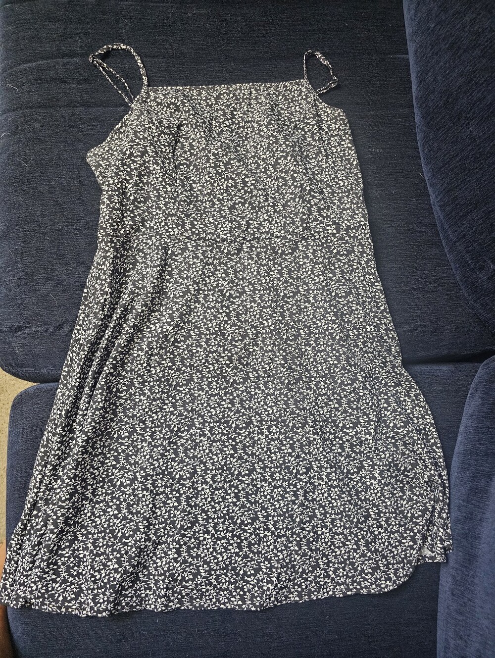 Black and White Floral Spaghetti Strap Midi Dress